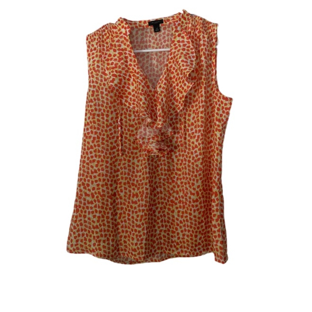 3/$35🌻 Ann Taylor Sleeveless Ruffle Blouse